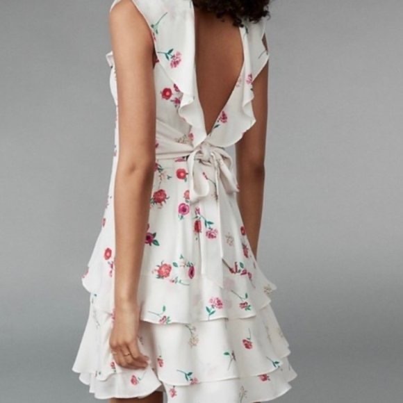 EXPRESS Floral Ruffle Mini Dress Size 0 (XS) - Picture 6 of 12